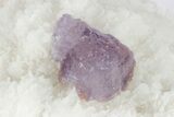 Purple, Stepped-Octahedral Fluorite on Quartz - Lupita Mine #210637-1